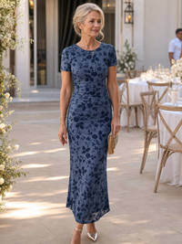 Sabella | Short Sleeve Crew Neck Midi Dress